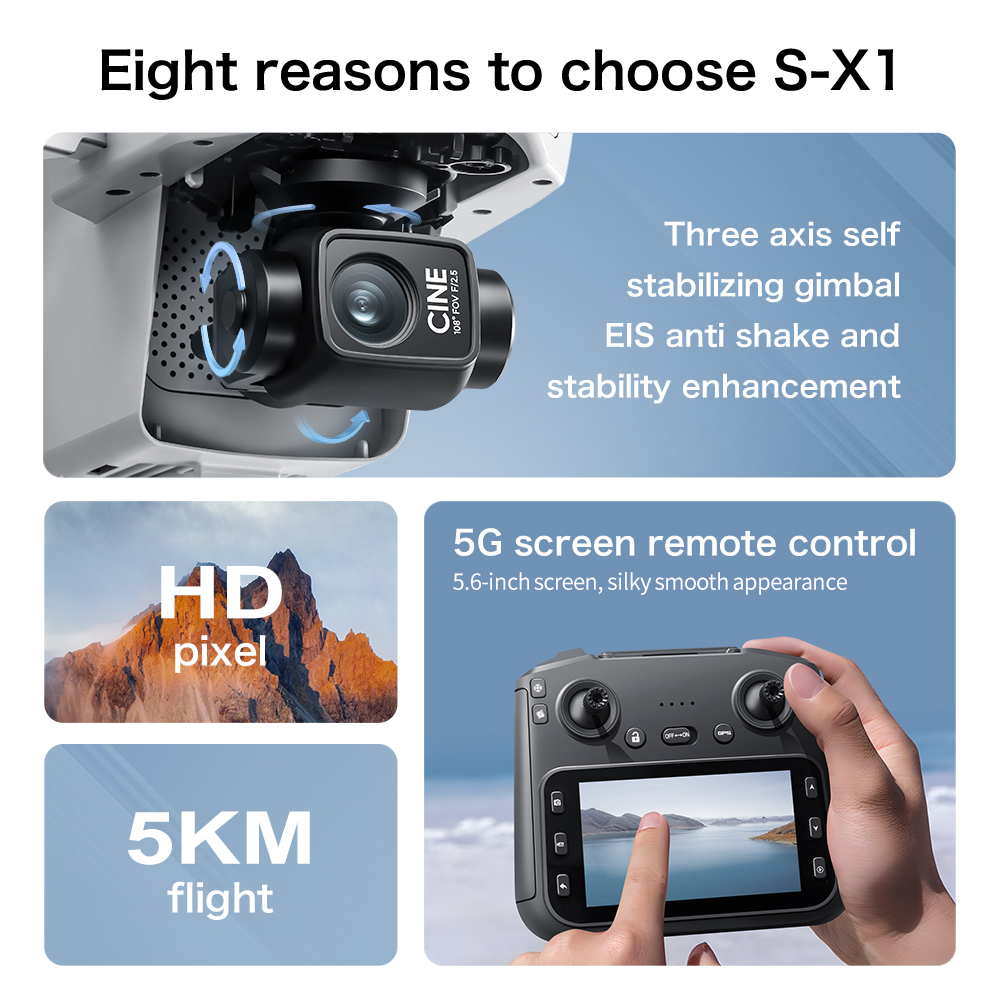 Dron Aéreo Original S-X1 GPS P - Drone Gimbal 3 Axis reseña y precio